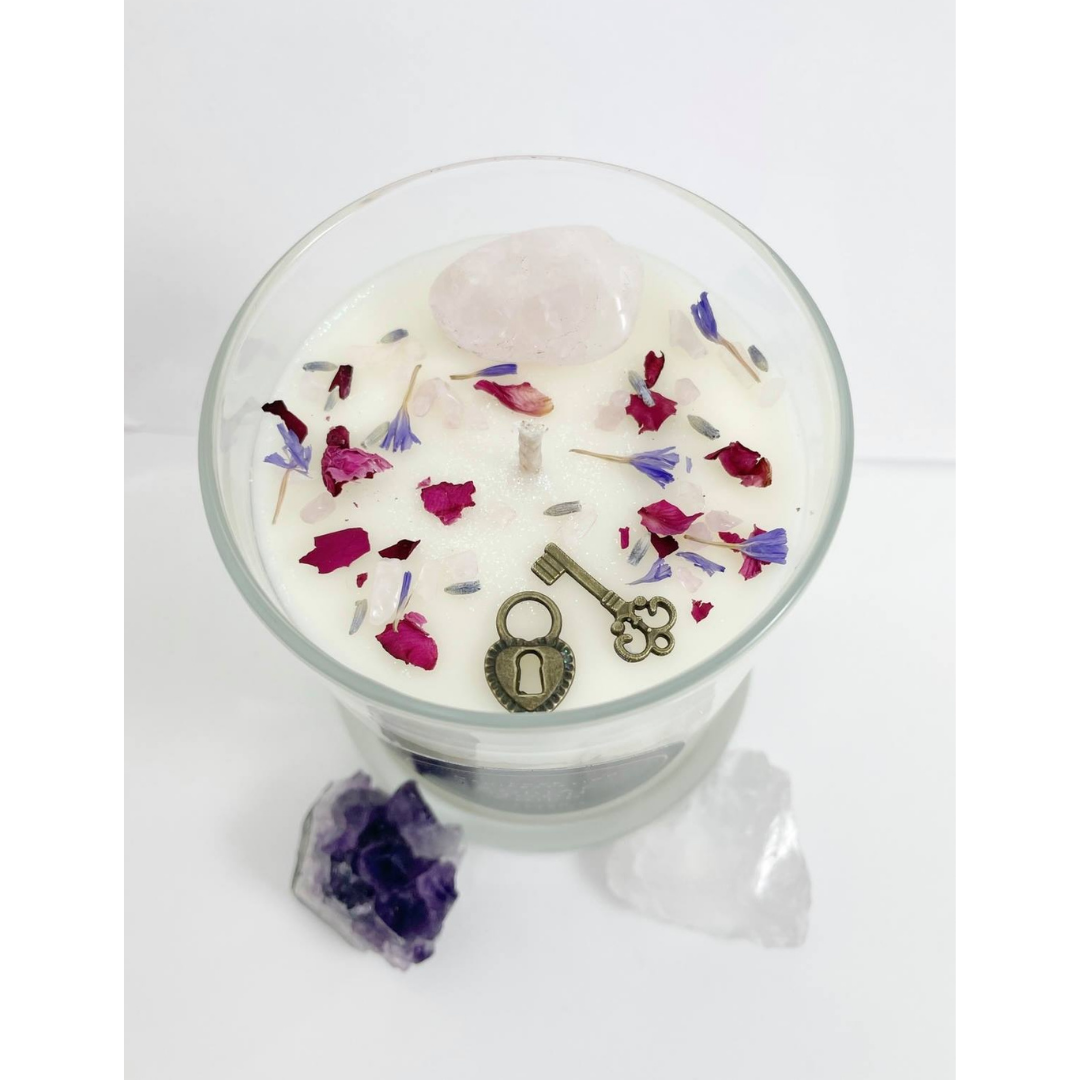 Love Manifestation – Winter Attraction Candle, top view