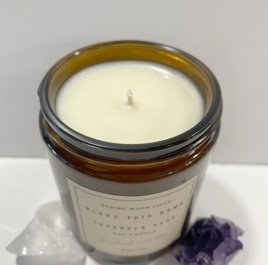 Home Blessing & Cleansing Soy Candle, top view
